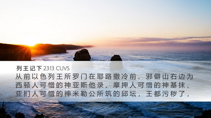 列 王 记 下 23:13 CUVS Bible Verse Image