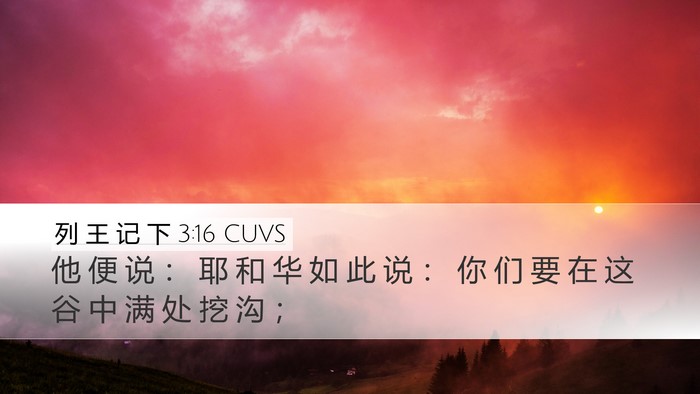 列 王 记 下 3:16 CUVS Bible Verse Image