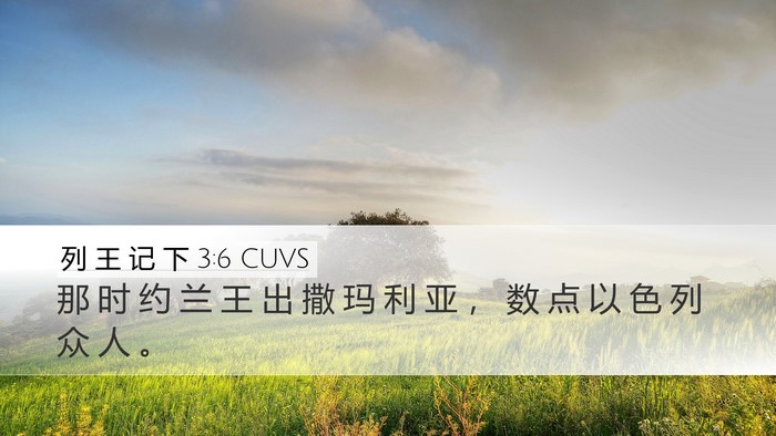 列 王 记 下 3:6 CUVS Desktop Wallpaper - 那 时 约 兰 王 出 撒 玛 利 亚 ， 数 - Desktop Bible Verse Wallpaper
