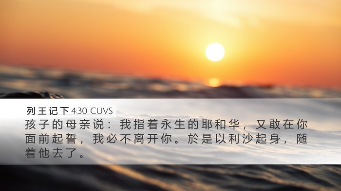 列 王 记 下 4:30 CUVS Bible Verse Image