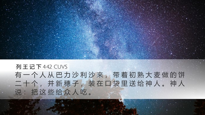 列 王 记 下 4:42 CUVS Bible Verse Image