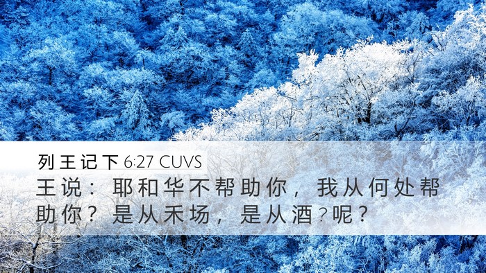 列 王 记 下 6:27 CUVS Bible Verse Image