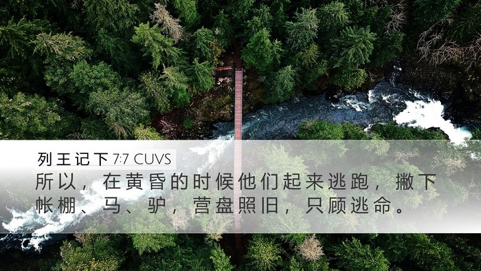 列 王 记 下 7:7 CUVS Desktop Wallpaper - 所 以 ， 在 黄 昏 的 时 候 他 们 起 - Desktop Bible Verse Wallpaper