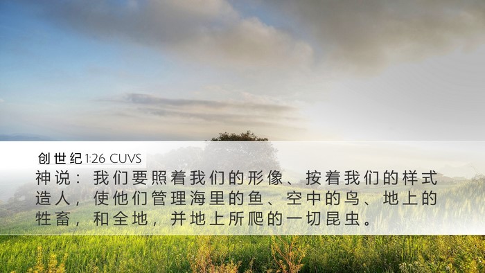 创 世 纪 1:26 CUVS Bible Verse Image