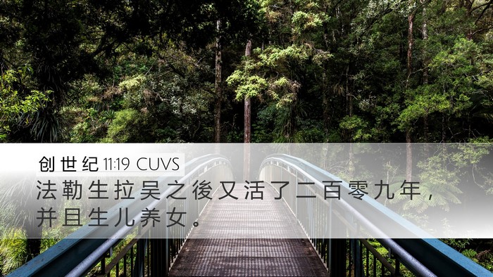创 世 纪 11:19 CUVS Desktop Wallpaper - 法 勒 生 拉 吴 之 後 又 活 了 二 百 - Desktop Bible Verse Wallpaper