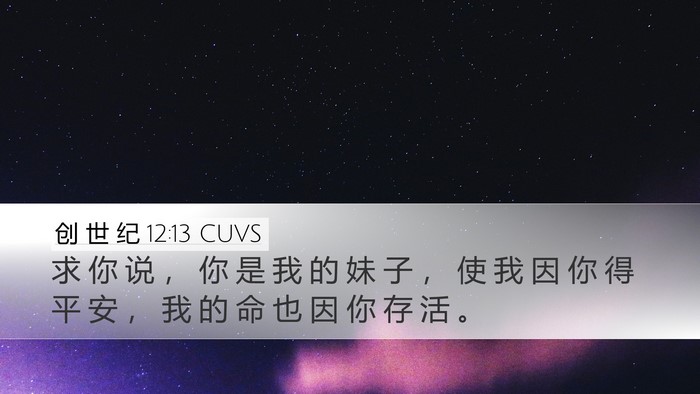 创 世 纪 12:13 CUVS Bible Verse Image