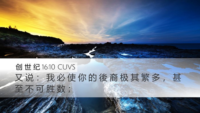 创 世 纪 16:10 CUVS Bible Verse Image