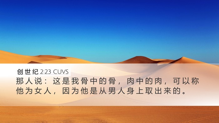 创 世 纪 2:23 CUVS Bible Verse Image