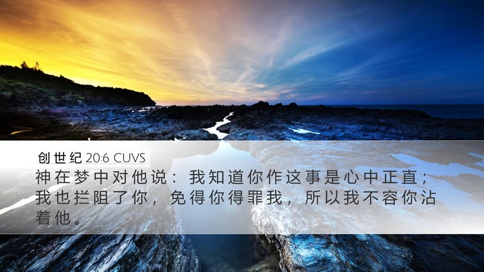 创 世 纪 20:6 CUVS Bible Verse Image
