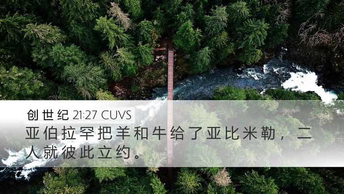 创 世 纪 21:27 CUVS Bible Verse Image