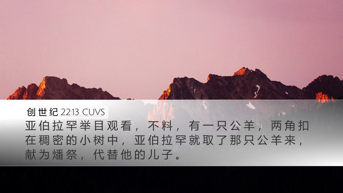 创 世 纪 22:13 CUVS Bible Verse Image