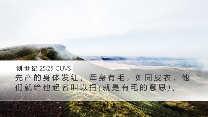 创 世 纪 25:25 CUVS Bible Verse Image