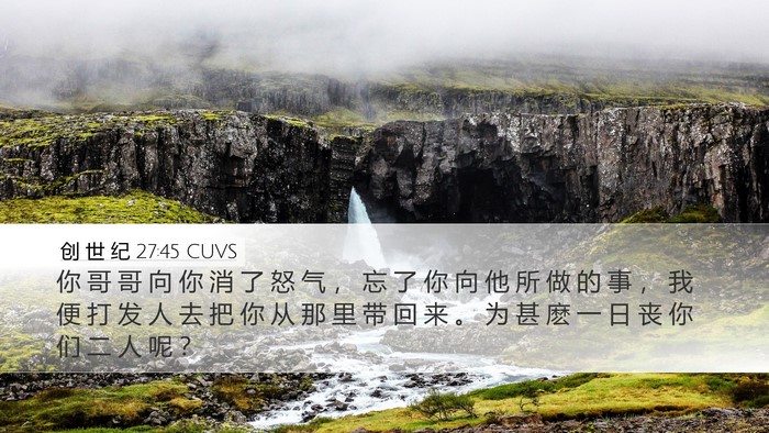 创 世 纪 27:45 CUVS Bible Verse Image
