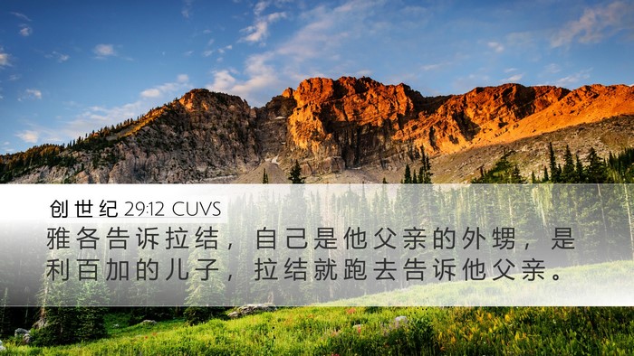 创 世 纪 29:12 CUVS Bible Verse Image