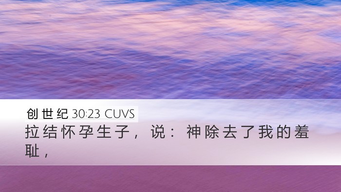 创 世 纪 30:23 CUVS Desktop Wallpaper - 拉 结 怀 孕 生 子 ， 说 ： 神 除 去 - Desktop Bible Verse Wallpaper