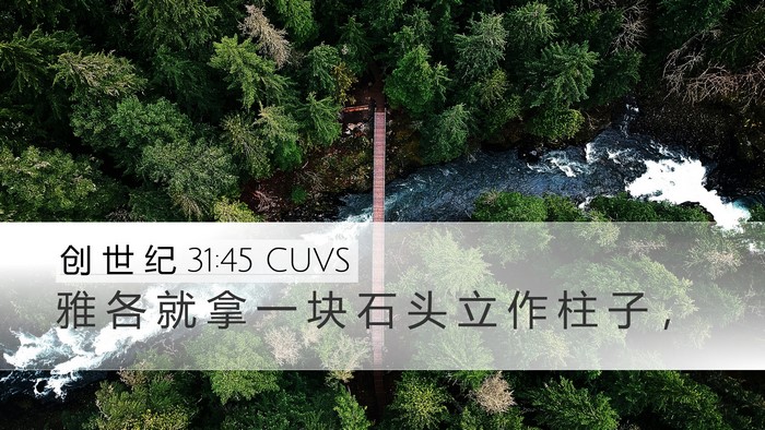 创 世 纪 31:45 CUVS Bible Verse Image