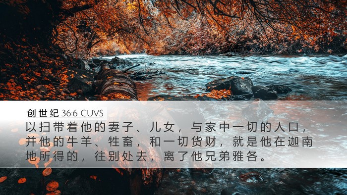 创 世 纪 36:6 CUVS Bible Verse Image