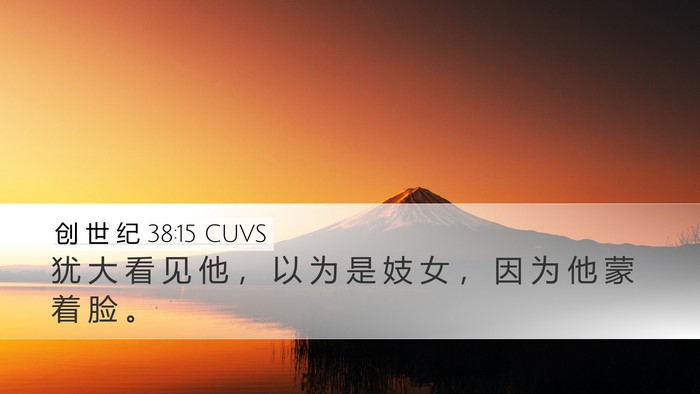 创 世 纪 38:15 CUVS Bible Verse Image
