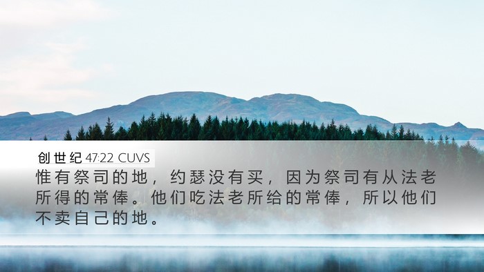 创 世 纪 47:22 CUVS Desktop Wallpaper - 惟 有 祭 司 的 地 ， 约 瑟 没 有 买 - Desktop Bible Verse Wallpaper