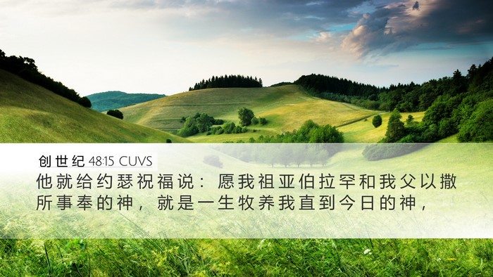 创 世 纪 48:15 CUVS Bible Verse Image