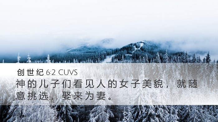 创 世 纪 6:2 CUVS Bible Verse Image