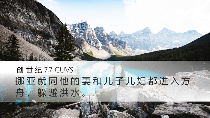 创 世 纪 7:7 CUVS Bible Verse Image
