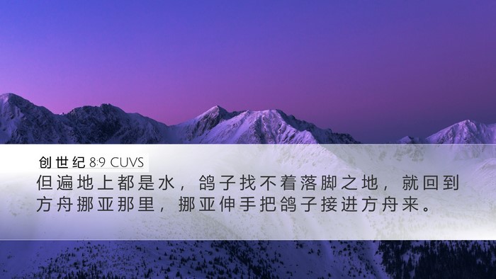 创 世 纪 8:9 CUVS Bible Verse Image