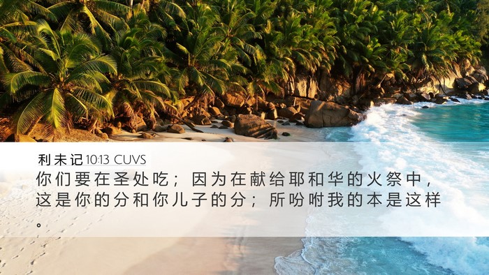 利 未 记 10:13 CUVS Bible Verse Image