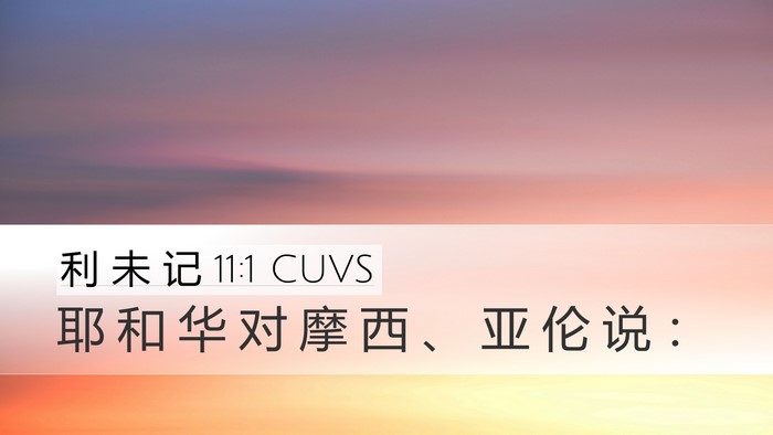 利 未 记 11:1 CUVS Bible Verse Image