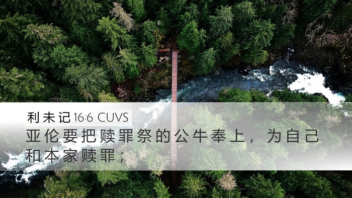 利 未 记 16:6 CUVS Bible Verse Image