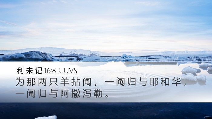 利 未 记 16:8 CUVS Desktop Wallpaper - 为 那 两 只 羊 拈 阄 ， 一 阄 归 与 - Desktop Bible Verse Wallpaper