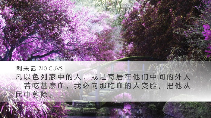 利 未 记 17:10 CUVS Bible Verse Image
