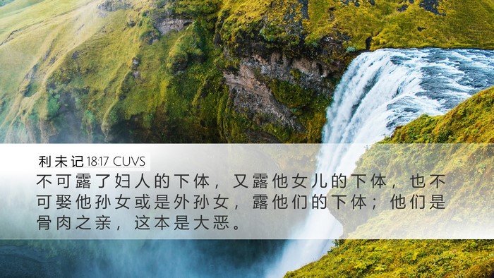 利 未 记 18:17 CUVS Desktop Wallpaper - 不 可 露 了 妇 人 的 下 体 ， 又 露 - Desktop Bible Verse Wallpaper