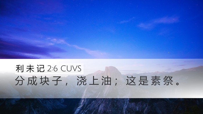 利 未 记 2:6 CUVS Desktop Wallpaper - 分 成 块 子 ， 浇 上 油 ； 这 是 素 - Desktop Bible Verse Wallpaper