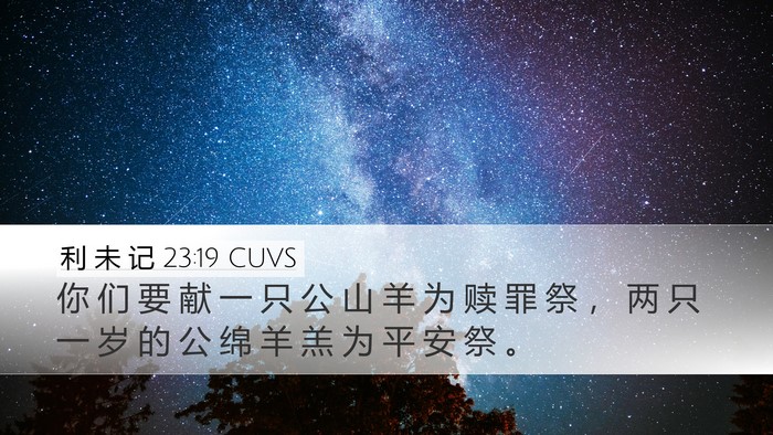 利 未 记 23:19 CUVS Desktop Wallpaper - 你 们 要 献 一 只 公 山 羊 为 赎 罪 - Desktop Bible Verse Wallpaper