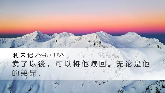 利 未 记 25:48 CUVS Desktop Wallpaper - 卖 了 以 後 ， 可 以 将 他 赎 回 。 - Desktop Bible Verse Wallpaper