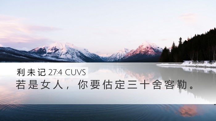 利 未 记 27:4 CUVS Desktop Wallpaper - 若 是 女 人 ， 你 要 估 定 三 十 舍 - Desktop Bible Verse Wallpaper