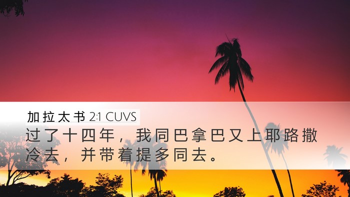 加 拉 太 书 2:1 CUVS Bible Verse Image