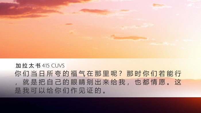 加 拉 太 书 4:15 CUVS Bible Verse Image