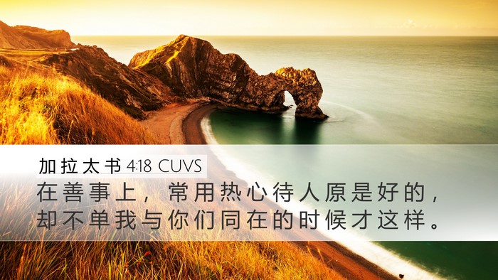 加 拉 太 书 4:18 CUVS Desktop Wallpaper - 在 善 事 上 ， 常 用 热 心 待 人 原 - Desktop Bible Verse Wallpaper