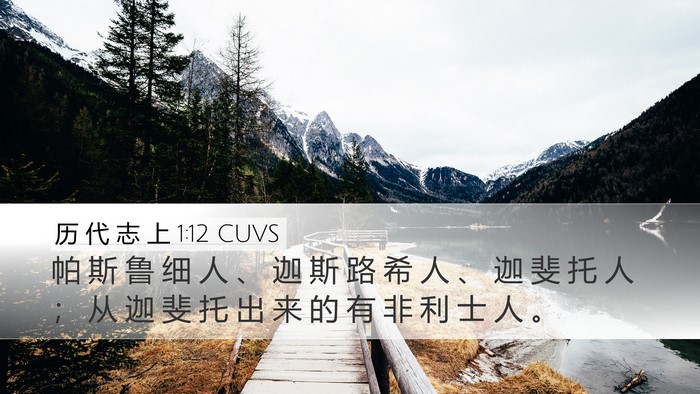 历 代 志 上 1:12 CUVS Desktop Wallpaper - 帕 斯 鲁 细 人 、 迦 斯 路 希 人 、 - Desktop Bible Verse Wallpaper