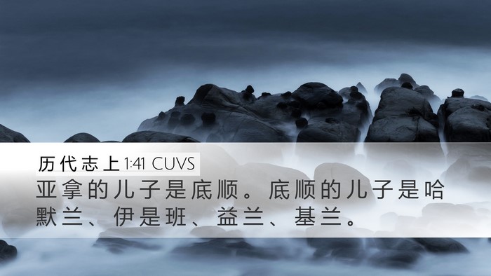 历 代 志 上 1:41 CUVS Desktop Wallpaper - 亚 拿 的 儿 子 是 底 顺 。 底 顺 的 - Desktop Bible Verse Wallpaper