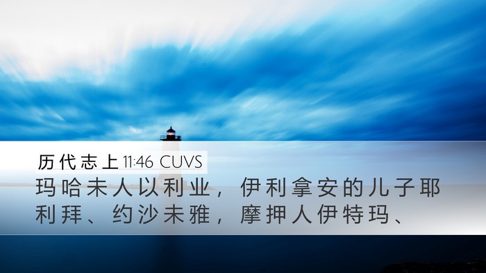 历 代 志 上 11:46 CUVS Desktop Wallpaper - 玛 哈 未 人 以 利 业 ， 伊 利 拿 安 - Desktop Bible Verse Wallpaper