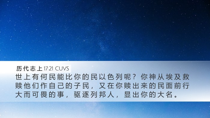 历 代 志 上 17:21 CUVS Bible Verse Image