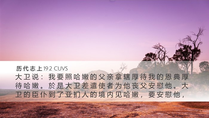 历 代 志 上 19:2 CUVS Desktop Wallpaper - 大 卫 说 ： 我 要 照 哈 嫩 的 父 亲 - Desktop Bible Verse Wallpaper