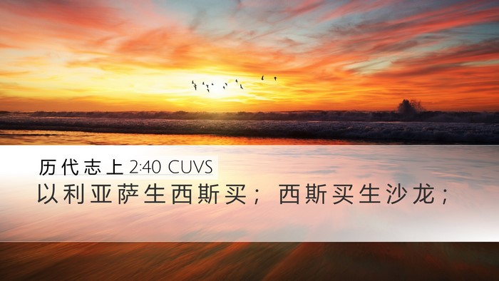 历 代 志 上 2:40 CUVS Desktop Wallpaper - 以 利 亚 萨 生 西 斯 买 ； 西 斯 买 - Desktop Bible Verse Wallpaper
