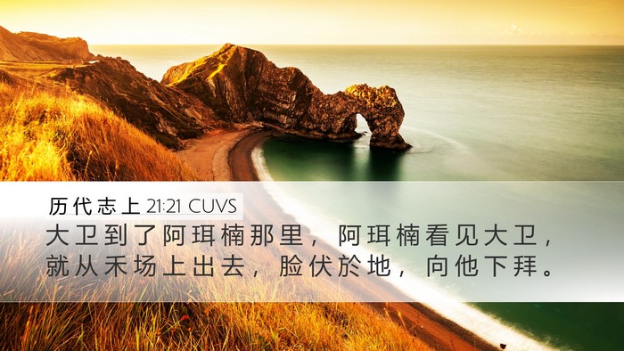 历 代 志 上 21:21 CUVS Desktop Wallpaper - 大 卫 到 了 阿 珥 楠 那 里 ， 阿 珥 - Desktop Bible Verse Wallpaper