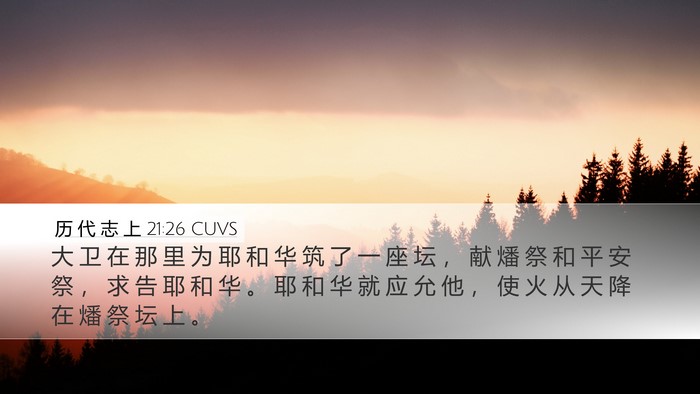 历 代 志 上 21:26 CUVS Bible Verse Image