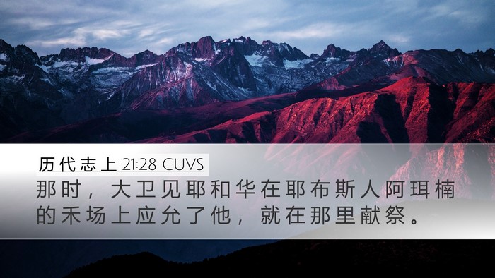 历 代 志 上 21:28 CUVS Desktop Wallpaper - 那 时 ， 大 卫 见 耶 和 华 在 耶 布 - Desktop Bible Verse Wallpaper