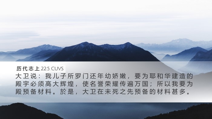 历 代 志 上 22:5 CUVS Bible Verse Image